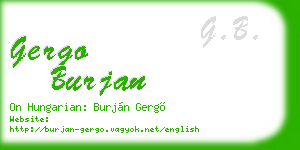 gergo burjan business card