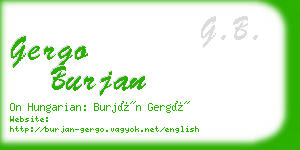 gergo burjan business card